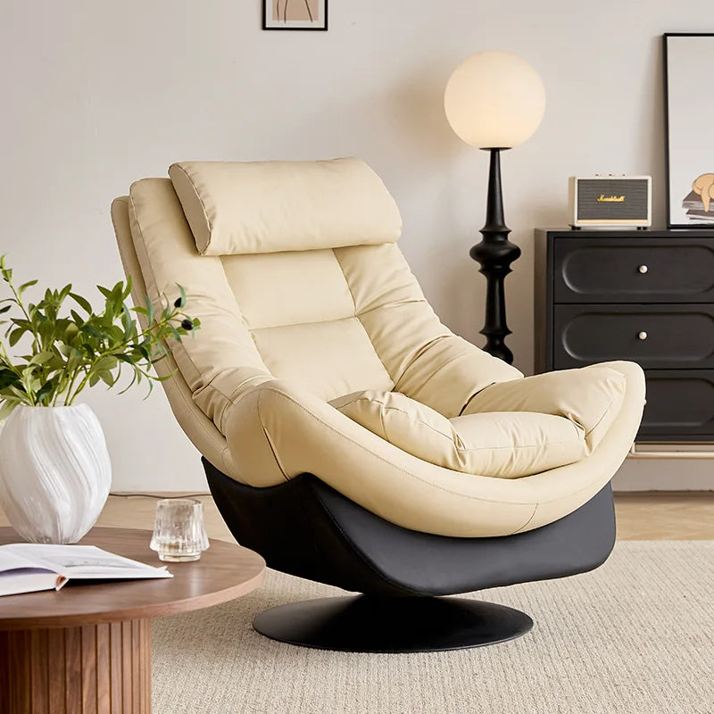 Light luxury single sofa chair rotatable designer casual lazy sofa Nordic living room balcony reclining single r &