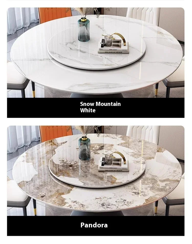 Round Sliding Table Luxury Table Stainless Steel Kitchen Islands Transparent Mesa Comedor Garden Furniture Sliding Dining Wash