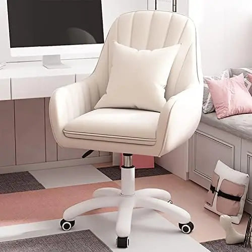 Home Office Chair Computer Chair with Mid-Back Upholstered Modern Tufted Task Chair Swivel Height Adjustable Velvet Chair.