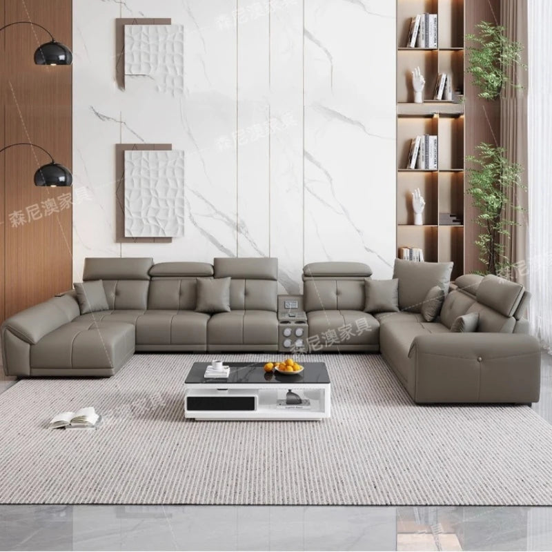 Modern Minimalist Sofa Leather Recliner Corner Living Room Sofa Relaxing Comfortable Muebles Para Habitacion Home Accessories