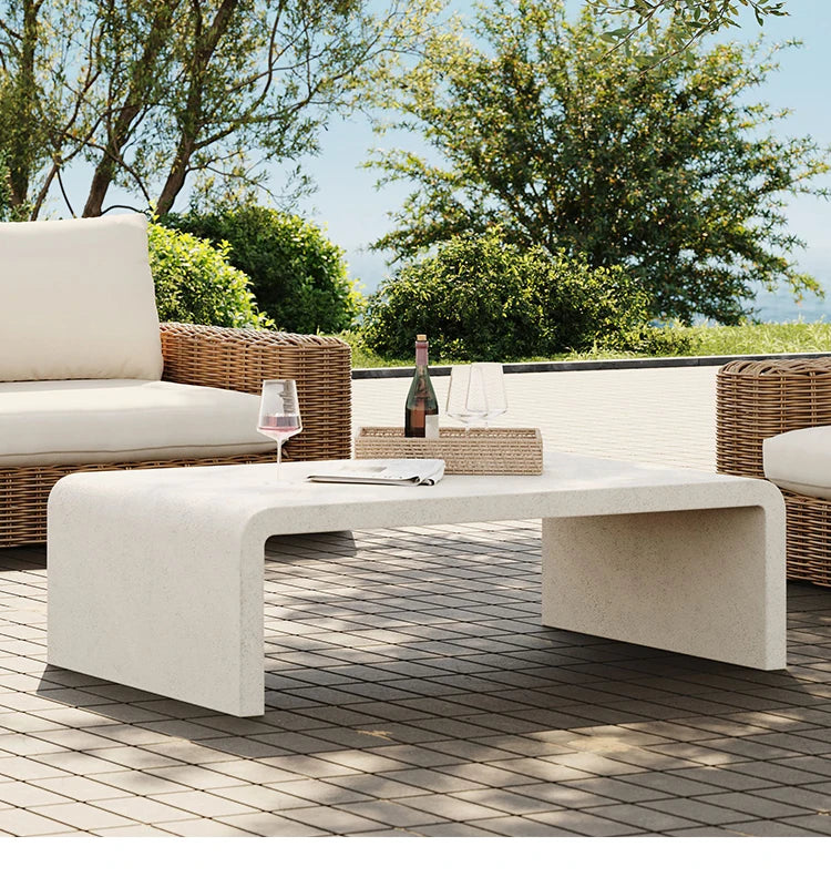 Modern Concrete Fiber Cement Tea Table  Outdoor side Table Furniture rectangle Concrete Coffee tables bench