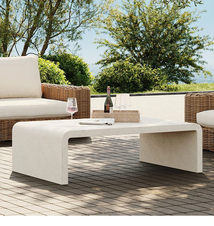 Modern Concrete Fiber Cement Tea Table  Outdoor side Table Furniture rectangle Concrete Coffee tables bench