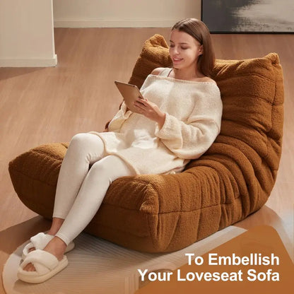 Bean Bag Chairs for Adults Giant Bean Bag Chair Memory Foam BeanBag Chair Bean Bag Sofa with Filler Faux Fur Fireside Beanbags