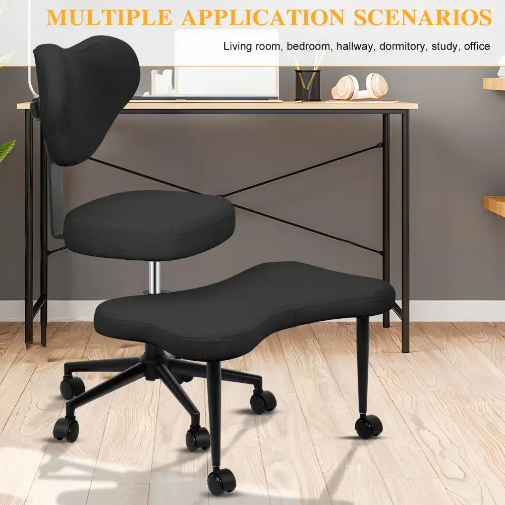 Cross Leg Chair - Meditation Chair with Wheels, ADHD Chair, Height Adjustable Seat, Adjustable Footstool