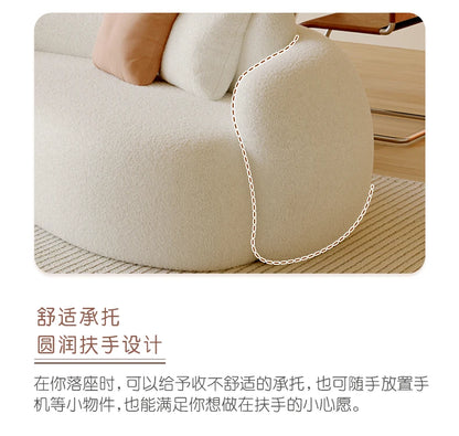 Curved Living Room Sofas Designer Beauty Salon Sofa Clothing Store Rest Area Reception Sofa Cream Style Living Room Furniture GL