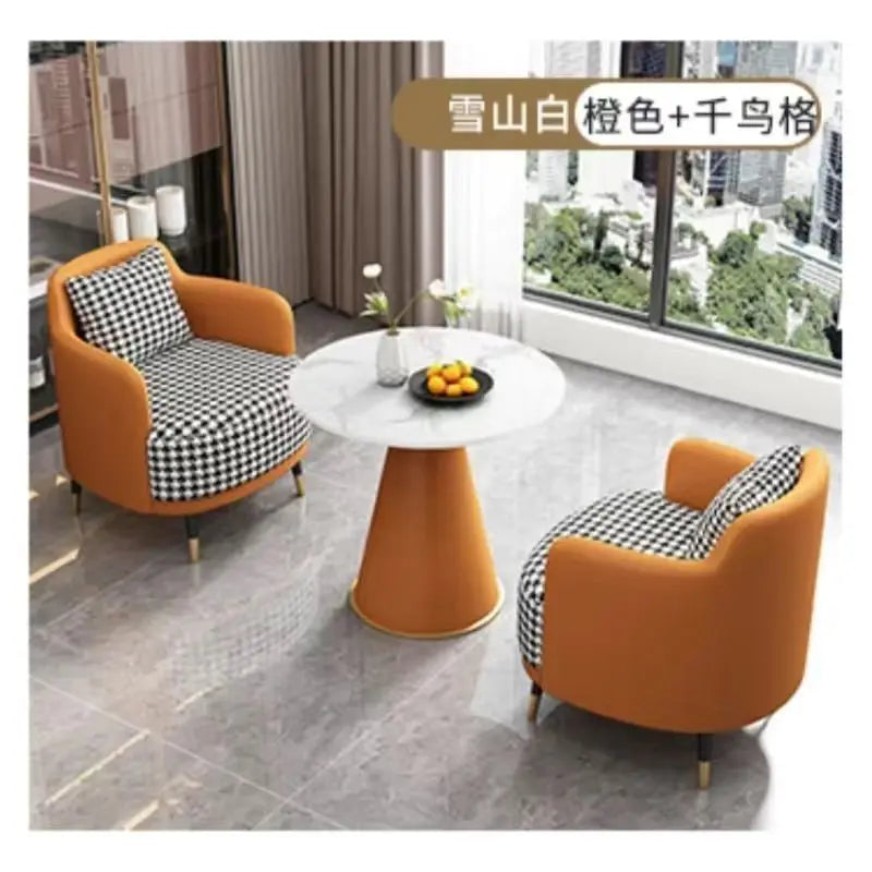 Simple light luxury single sofa coffee table combination leisure hotel reception sales office negotiation tables and chairs beau