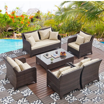 Wicker outdoor imitation rattan leisure living room courtyard balcony furniture sales office outdoor display negotiation sofa