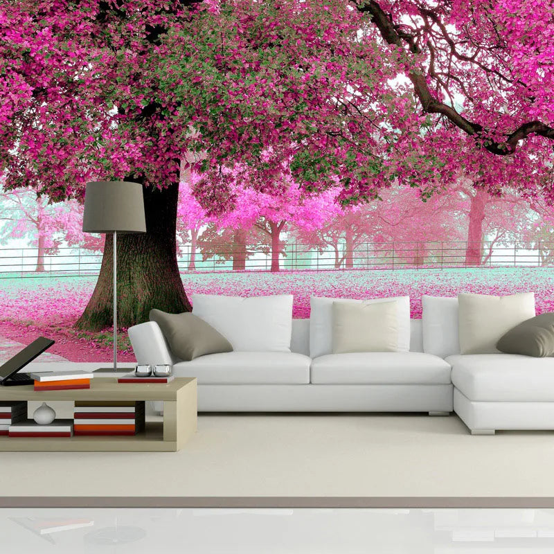 Custom Photo Wallpaper 3D Romantic Cherry Tree TV Background Home Decor Mural Living Room Sofa Wall Covering Backdrop