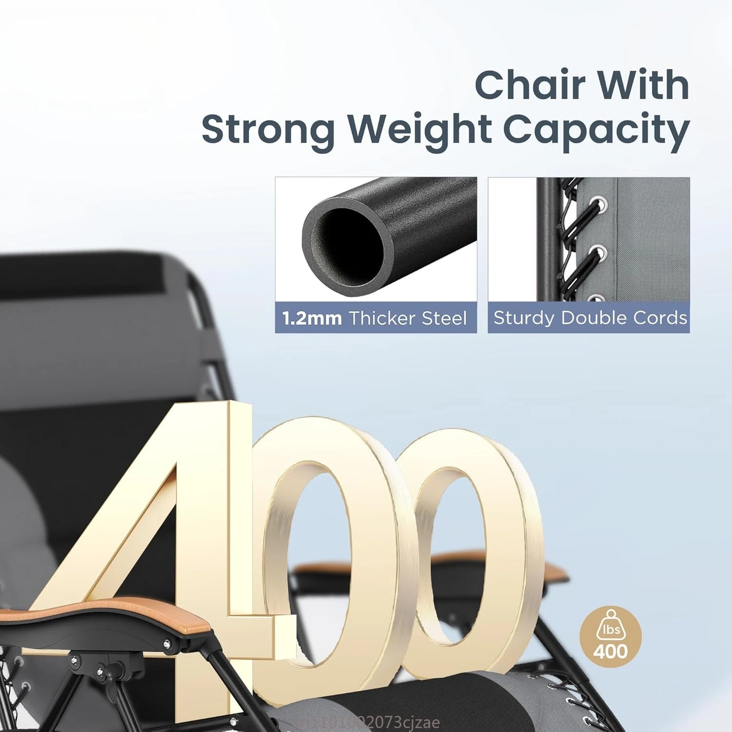 PHI VILLA XXL Oversized Padded Zero Gravity Chair, Foldable Patio Recliner, 30" Wide Seat Anti Gravity Lounger with Cup Holder,