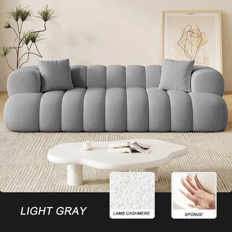 French Modern Velvet Puff Sofa Living Room Home Fabric Minimalist Sofa Reclinable