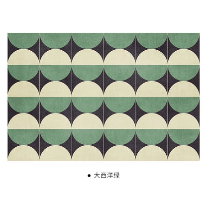 VIKAMA Cashmere Wash Back Carpet Machine Washable Ins Style Checkerboard Living Room Carpet Cloakroom Carpet Home Decoration