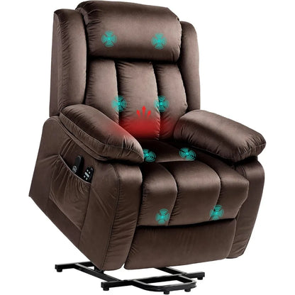 Power Lift Recliner Chair for Elderly with Massage and Heat, Electric Lift Chair with USB Ports, Side Pockets, 35 Wide Base