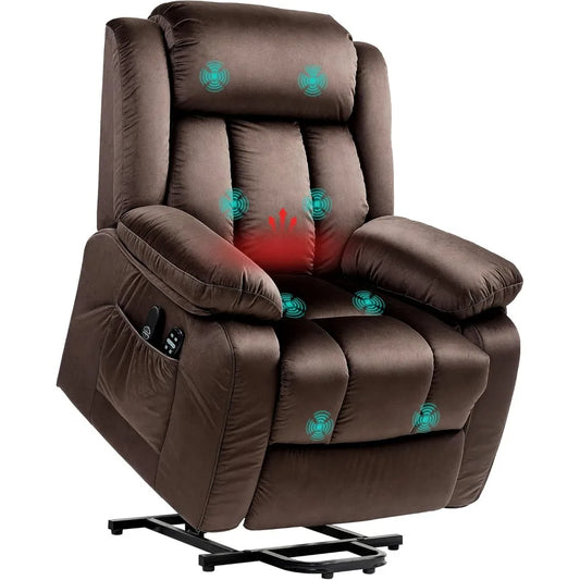 Power Lift Recliner Chair for Elderly with Massage and Heat, Electric Lift Chair with USB Ports, Side Pockets, 35 Wide Base