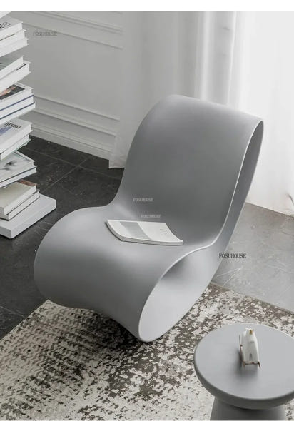 European Plastic Living Room Chairs Creative Rocking Chair Living Room Furniture Lazy Single Sofa Chair Designer Lounge Chair