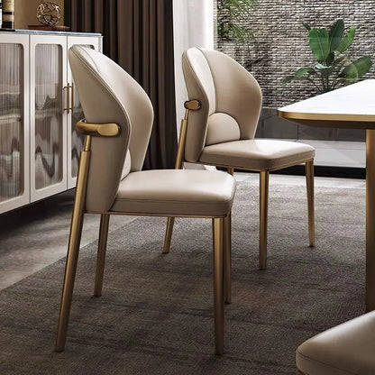 Italian Dining Chair Home Nordic Backrest Chair High-end Restaurant Stool Hotel Modern Simple Light Luxury Stainless Steel Chair