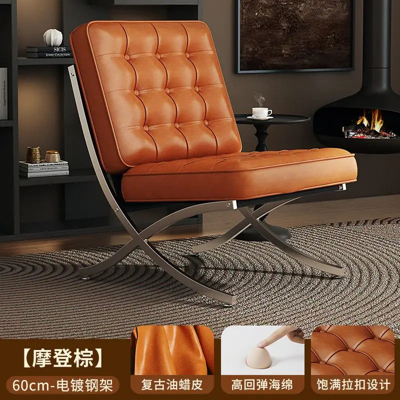 Black Metal Living Room Chairs Balcony Throne Relax Reading Modern Room Decor Fashion Chairs Comfortable Sillones Home Design