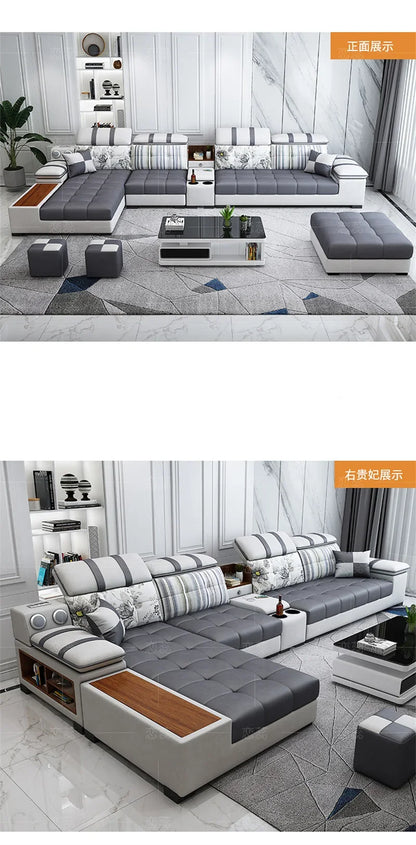 Nordic Luxury Technology Cloth Sofa for Living Room Furniture Modern Living Room Sofa Combination Large Apartment Sofa Set u