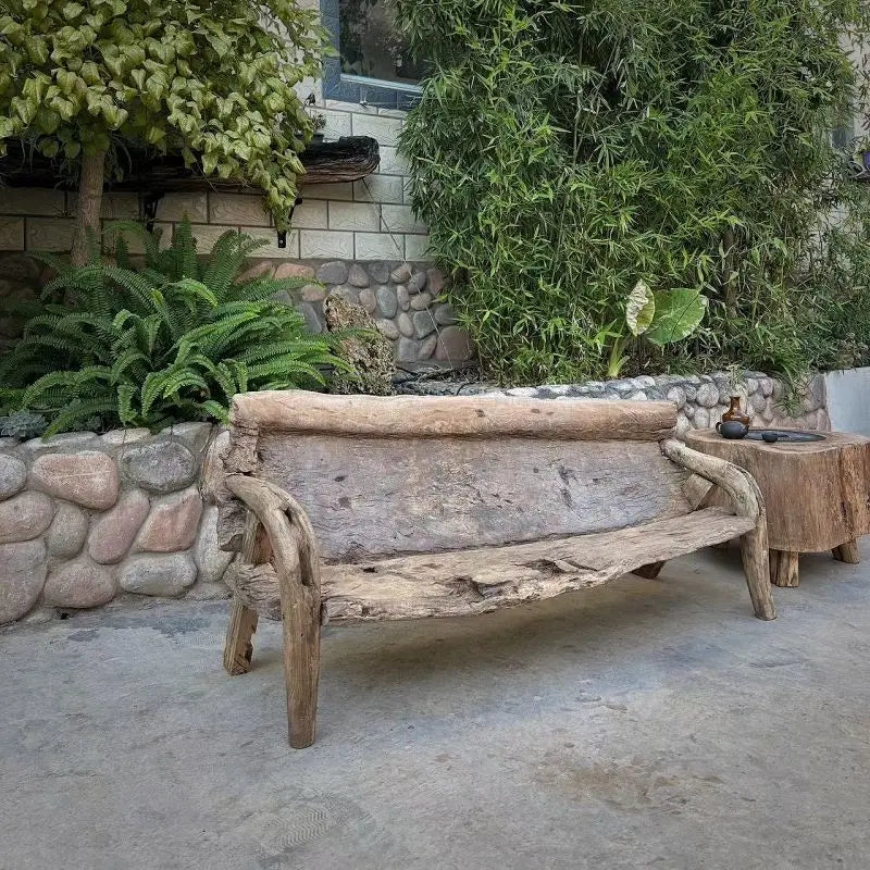 Weathered wood back chair space decoration ornament dead wood chair