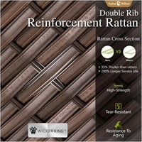 Outdoor Wicker Sectional Sofa Set, Half Moon Curved Patio Furniture Set with Ottman, High Back Rattan Patio Con