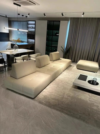 BJ Italian Minimalist Living Room Sofa Designer Tofu Block Free Lazy Module Combination Leather Art Large Sofa Bedroom Sofa