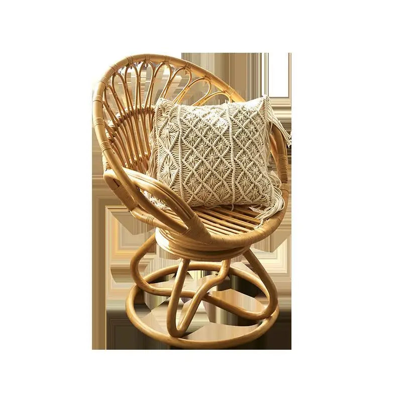 Nordic rattan swivel chair modern simple casual rattan natural rattan homestay balcony sofa  lazy bamboo