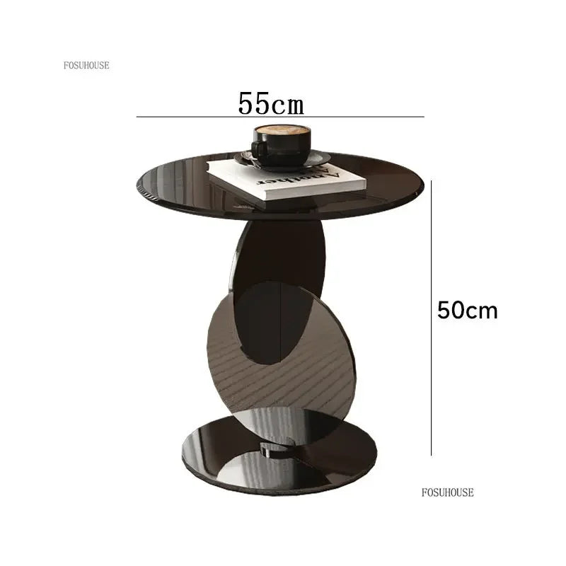 Nordic Light Luxury Coffee Tables Glass Side Table Designer Stainless Steel Corner Table Home Furniture Living Room Coffee Table