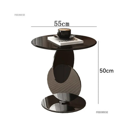 Nordic Light Luxury Coffee Tables Glass Side Table Designer Stainless Steel Corner Table Home Furniture Living Room Coffee Table