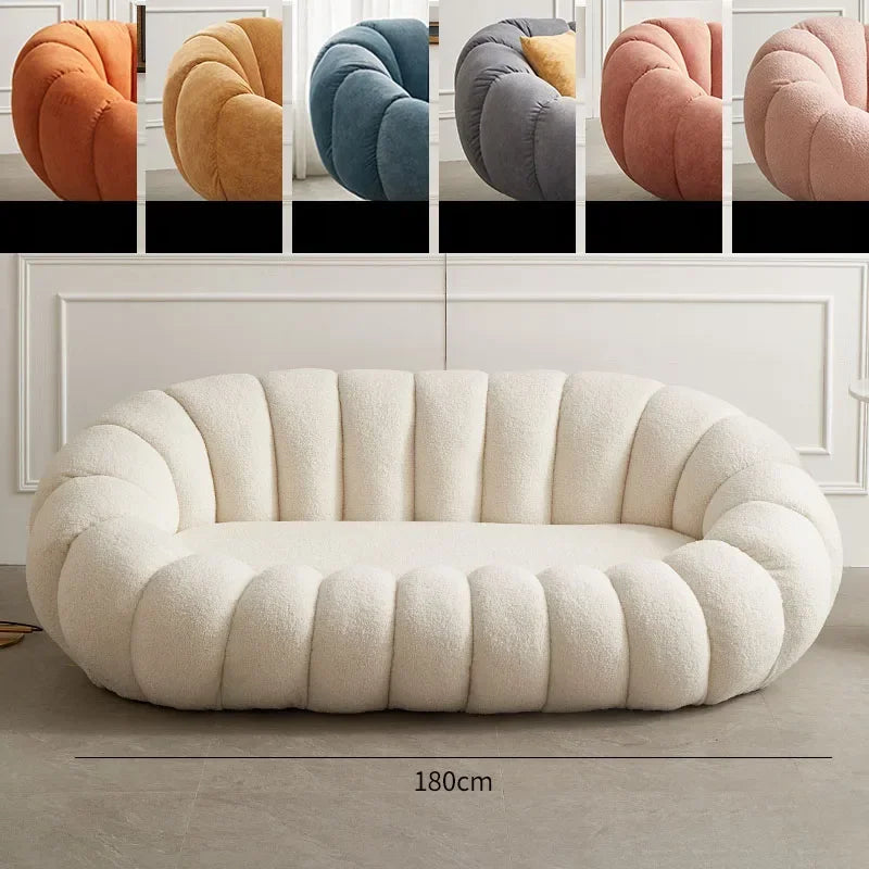 Modern Living Room Sofa Lambswool Pumpkin Sofa Chair Creative Home Balcony Swivel Lounge Chair Fitting Room Bedroom Single Sofas
