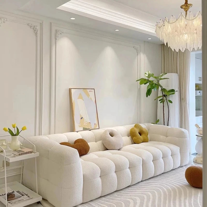 Minimalist Waterproof Living Room Sofa Modern Couch Elegant Relaxing Living Room Sofa White Puff Sofy Do Salonu Home Furniture