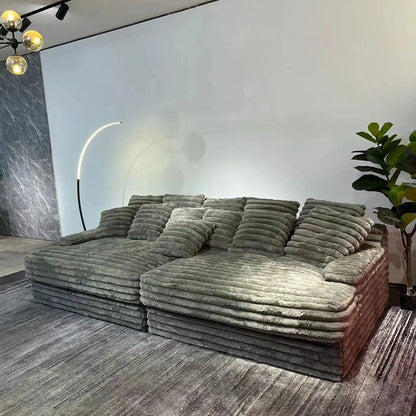 Light luxury lazy corduroy down cloud sofa wide sitting deep winter and summer removable and washable living room bedroom sofa