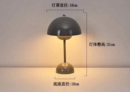 Nordic modern minimalist bedroom bedside lamp creative  flower bud cream style small table