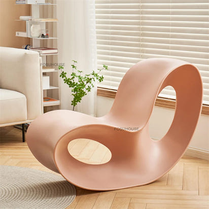 European Creative Rocking Chair Designer Lounge Chair Living Room Furniture Plastic Living Room Chairs Lazy Single Sofa Chair