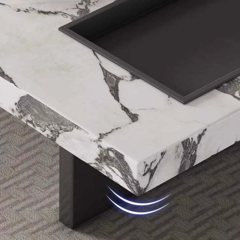 High Marble Coffee Table Elegant Minimalist Modern Luxury Coffee Table Large Office Living Room Furniture Tavolo Basso XYCJ