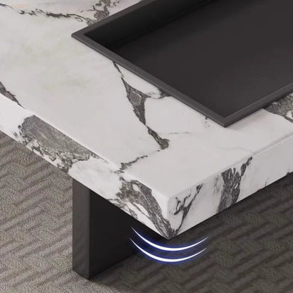 High Marble Coffee Table Elegant Minimalist Modern Luxury Coffee Table Large Office Living Room Furniture Tavolo Basso XYCJ