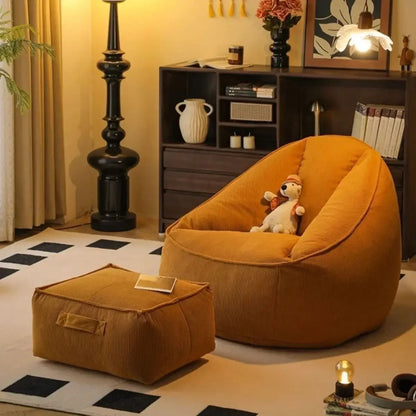 Bean Bag Lazy Corduroy Comfortable Sofa Single Bed Tatami Bedroom Balcony Casual Lightweight Small Sofa Living Room 2025 New