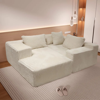 L-Shaped Sectional Couches for Living Room with Memory Foam, No Assembly Convertible Sofa Bed, Corduroy Fabric Customized