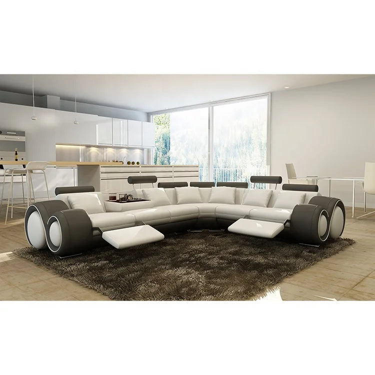 New Living Room Luxury Modern Couch Genuine Real Recliner Leather Sofa Set Indoor Sectional Furniture Leather Sofa