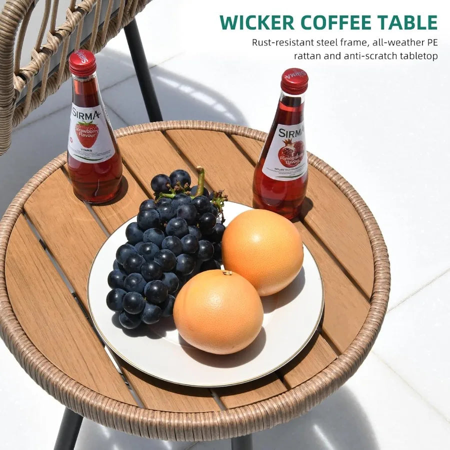 YITAHOME 4 Pieces Patio Furniture Set Outdoor Wicker Bistro Set with AllWeather Rattan Construction Comfortable Loveseat Chairs