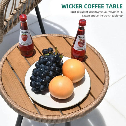 YITAHOME 4 Pieces Patio Furniture Set Outdoor Wicker Bistro Set with AllWeather Rattan Construction Comfortable Loveseat Chairs