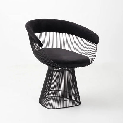 2025 Modern Luxury Black Painting Stainless Steel Dining Chair for Home Velvet Single Sofa Chairs Dining Table Chairs
