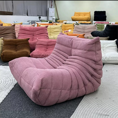 Lazy sofa, togo caterpillar sofa, light luxury, simple Internet celebrity creative chair, suede freehand space recliner