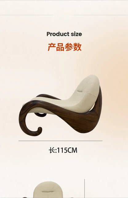 Sofa chair creative single living room study Italian minimalist leather leisure reclining chair