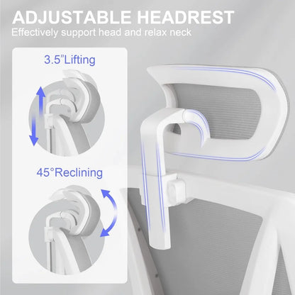 "ergonomic office chair with built-in footrest and adjustable lumbar support for high-back comfort"