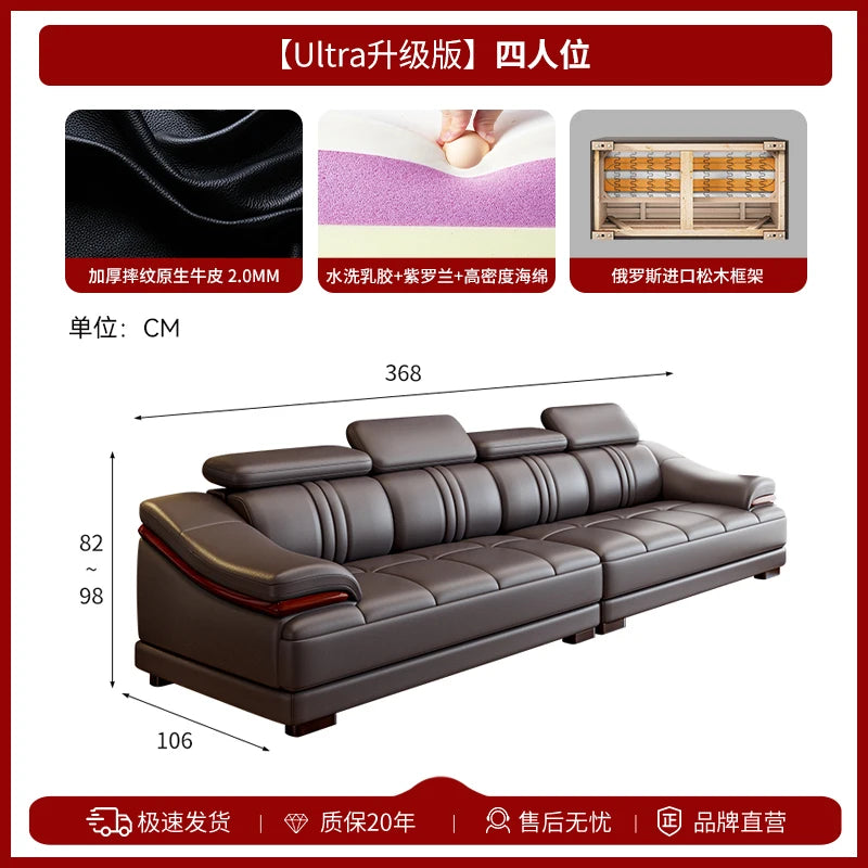 Nordic Genuine Leather Sofas Luxury Armchairs Cinema Comfortable Sofas Living Room Design Fauteuils Salon Home Furniture