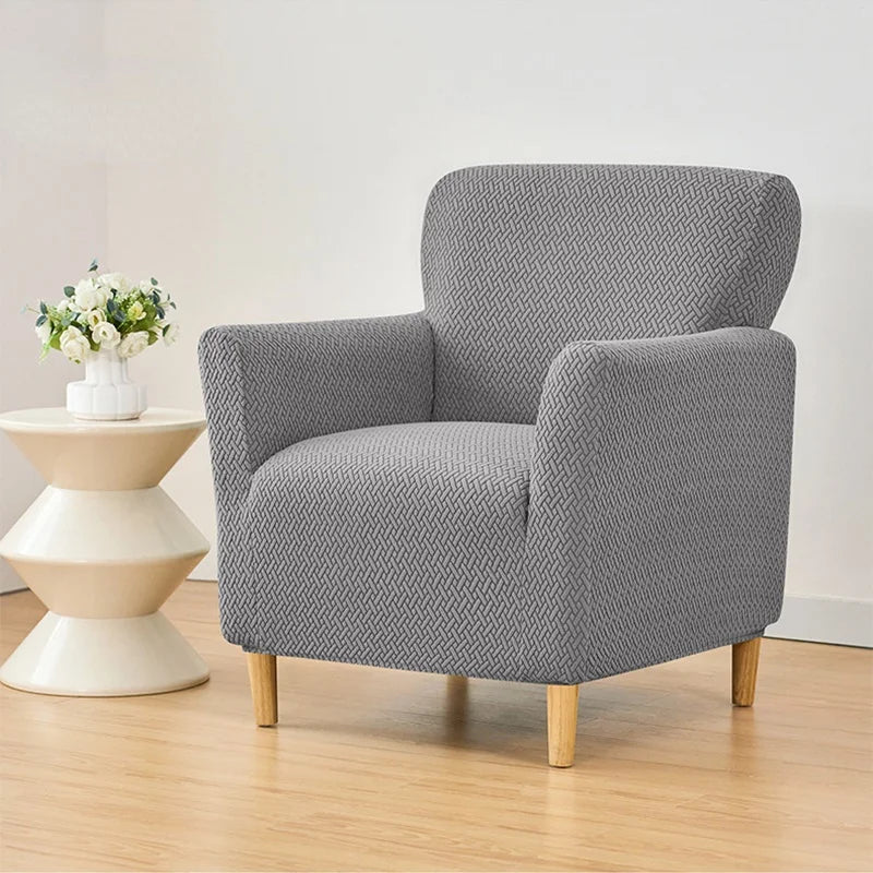 Jacquard Club Tub Sofa Cover Elastic Single Armchair Slipcover Stretch Spandex Chair Slipcover for Bar Counter Living Room