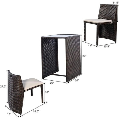 Cushioned Outdoor Wicker Patio Set Garden Sofa Seat No Assembly