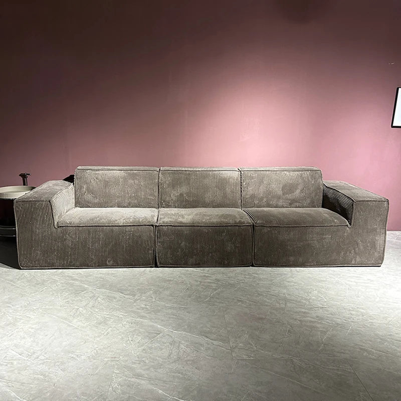 Modern Luxury Living Room Sofa Sectional Set Furniture l Shape 2 3 Seater Corduroy Compression Vacuum Packed Relaxing Designs