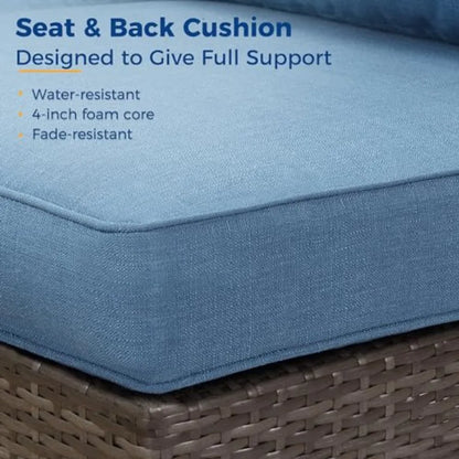 7 Piece Patio Furniture Sets for Outdoor Living Spaces: AllWeather Manual Weaving Wicker Sectional Sofa with Ratt