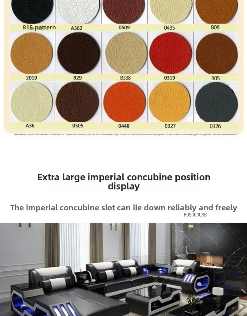 High-end Villa Sofas Design Modularity Sofa U-Shape Living Room Sofas Sets with Bluetooth Speaker for Living Room Furniture