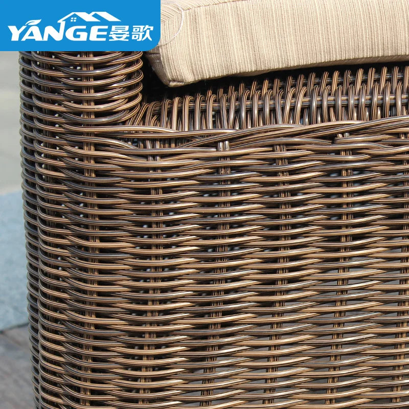 Outdoor rattan chair three-piece balcony leisure rattan table and chair creative rattan chair combination courtyard garden